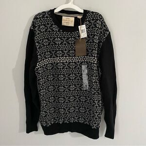 Weatherproof Vintage Men’s Crew Neck Long Sleeve Snow Flakes Printed Sweater XL